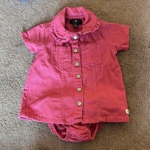 7 For All Mankind Pink Kids Button-Up Set